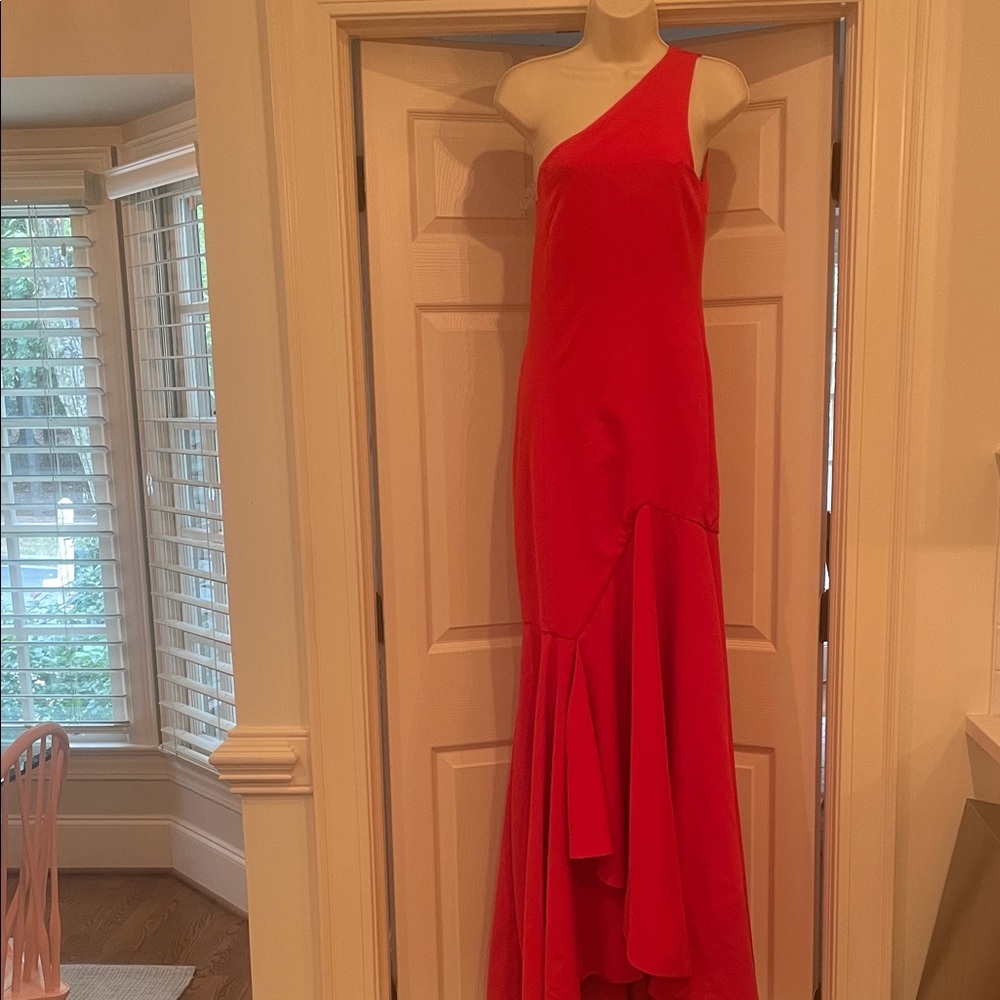 Jay Godfrey for Nordstrom NEW red one shoulder mermaid gown sz 2